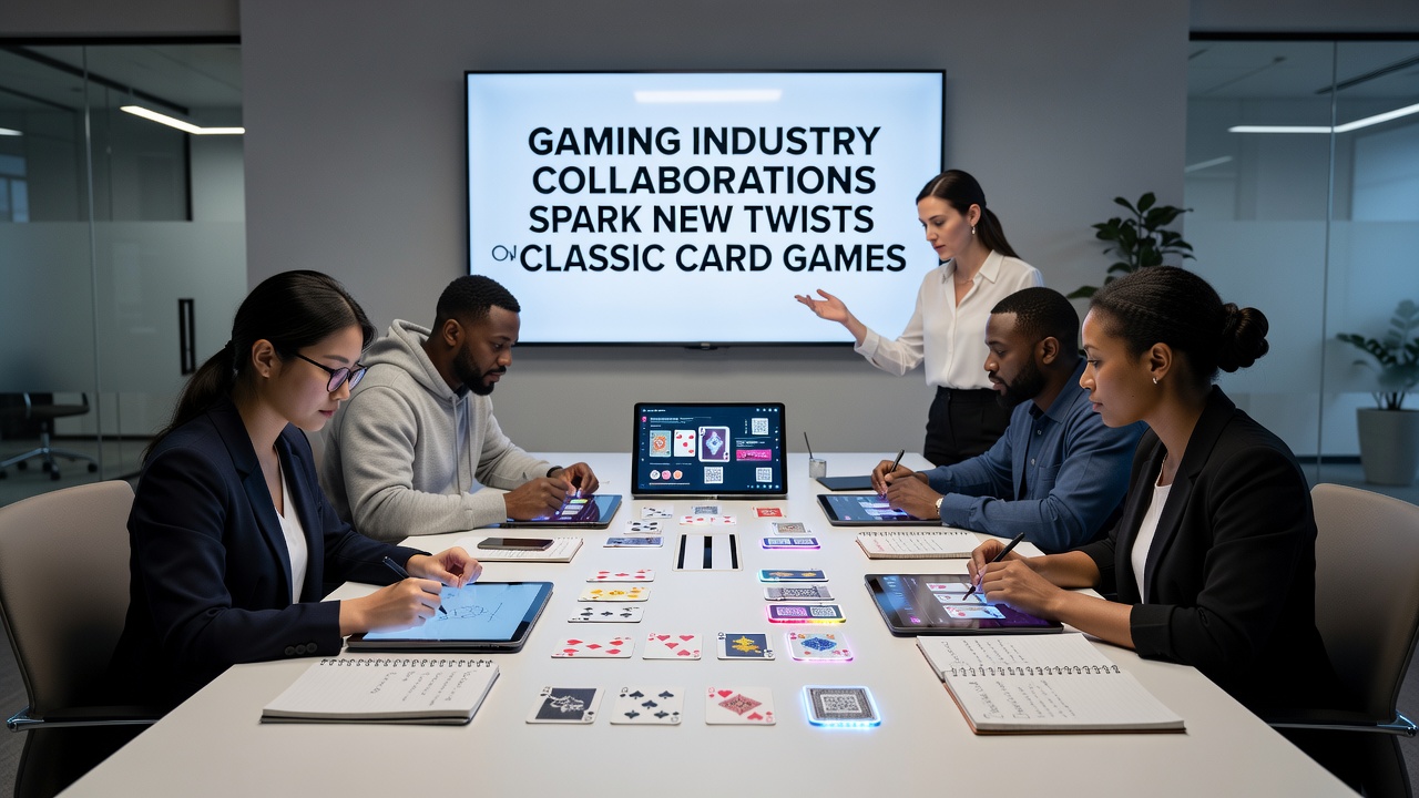 Developers review updated card mechanics during collaborative testing sessions