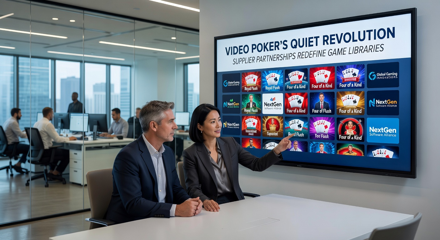 Infographic showing interconnected supplier logos and expanding game library charts, illustrating partnership impacts